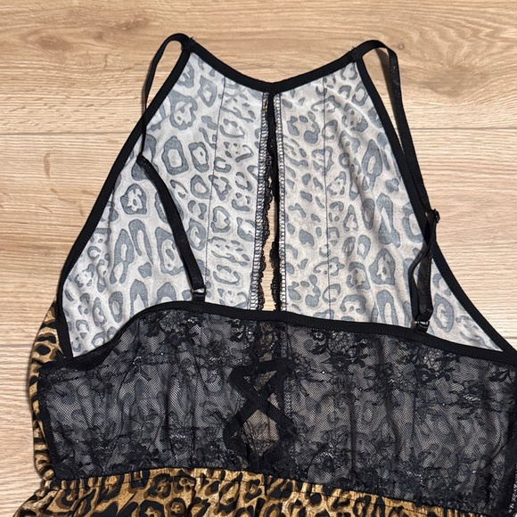 Leopard Print Lace Romper Lingerie - Picture 6 of 10